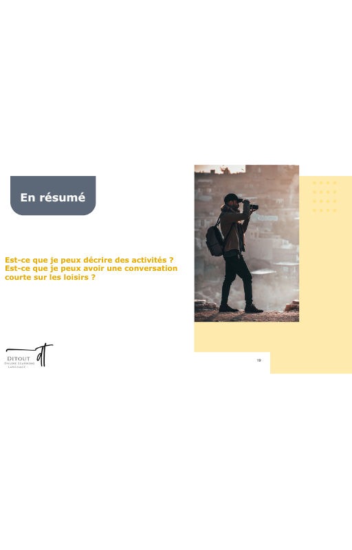 Ressources FLE prêt à l’emploi - Gagnez du temps_Chapitre 10 Divertissement A2.1 (17 ans et +)