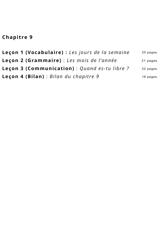 Ressources FLE prêt à l’emploi - Gagnez du temps -Chapitre 9 A1.1 (17 ans et +)