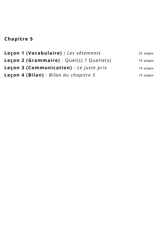 Ressources FLE prêt à l’emploi - Gagnez du temps_Chapitre 5 A1.2 (17 ans et +)