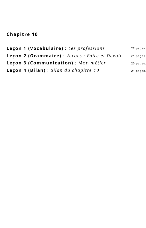 Ressources FLE prêt à l’emploi - Gagnez du temps -Chapitre 10 A1.1 (17 ans et +)