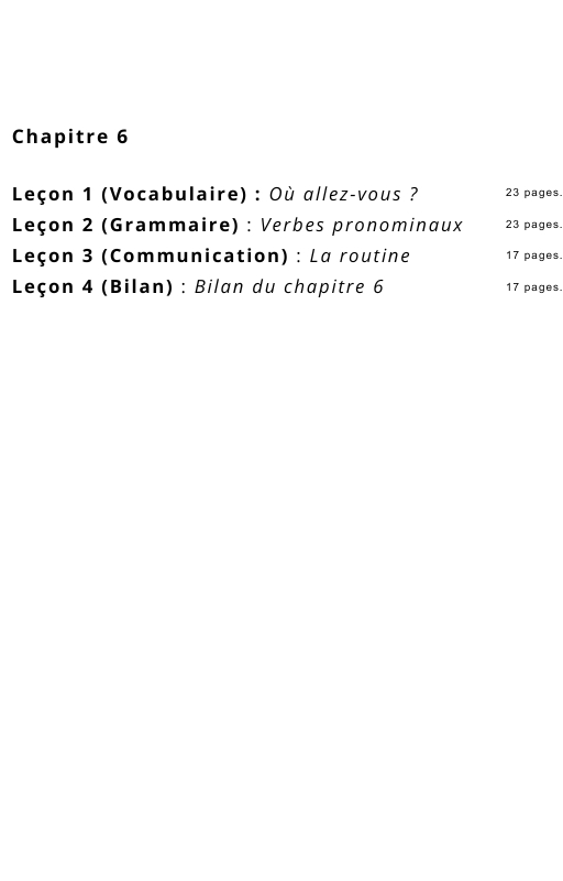 Ressources FLE prêt à l'emploi - Gagnez du temps - Chapitre 6 A1.1 (17 ans et +)
