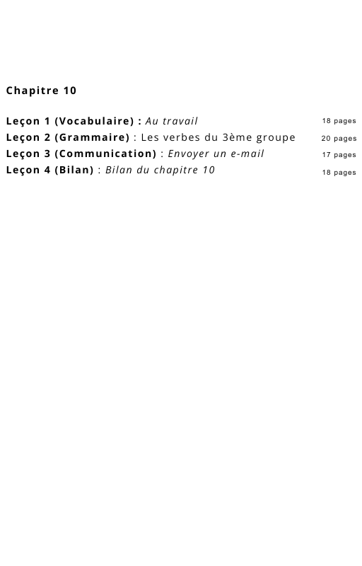 Ressources FLE prêt à l’emploi - Gagnez du temps_Chapitre 10 A1.2 (17 ans et +)