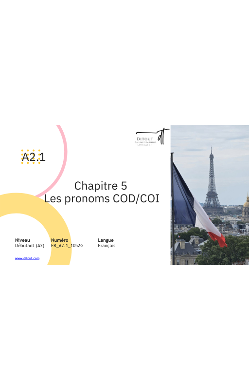 Ressources FLE prêt à l’emploi - Gagnez du temps_Chapitre 5 A2.1 (17 ans et +)