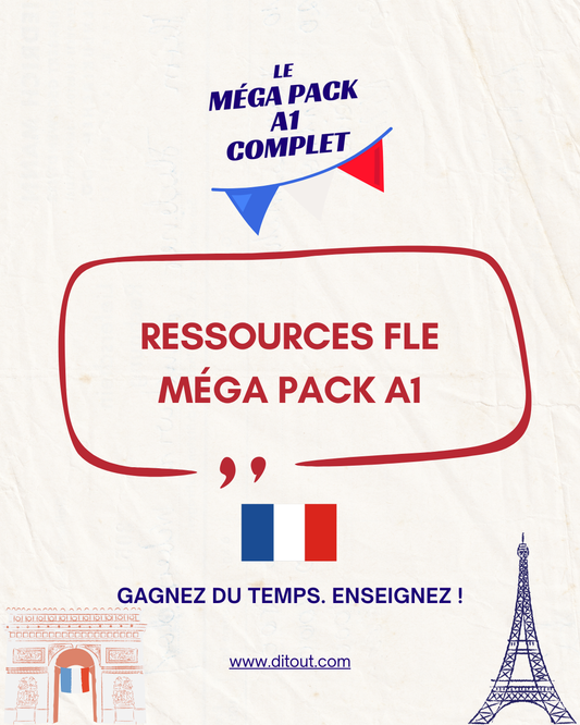 Ressources FLE : Méga Pack Niveau A1 ! Gain de temps ! Enseignez !
